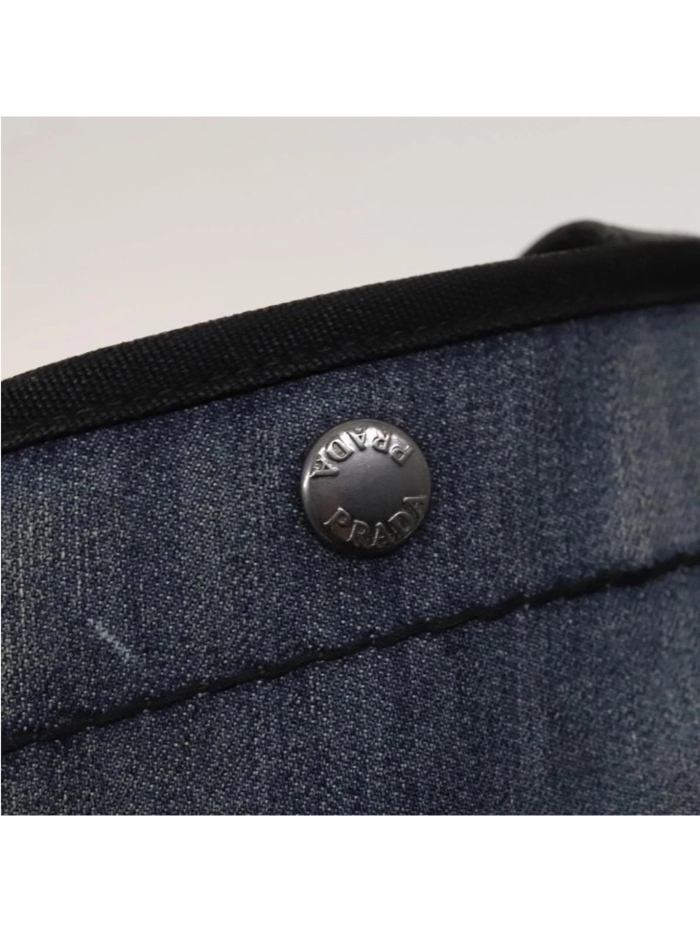 Authentic Prada Denim 2 Way Tote Bag w/ Removable Pouch - Picture 10 of 16